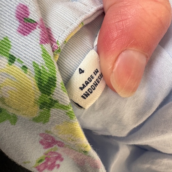 Janie and Jack Toddler Size 4 Floral Blue Short Sleeve Ruffle Dress - Picture 6 of 6